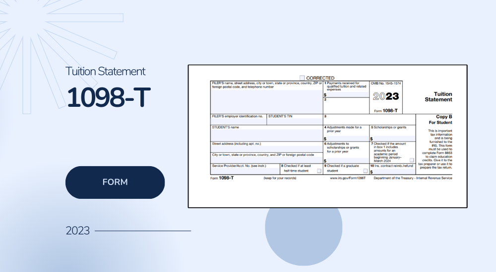 The 1098-T form template for print